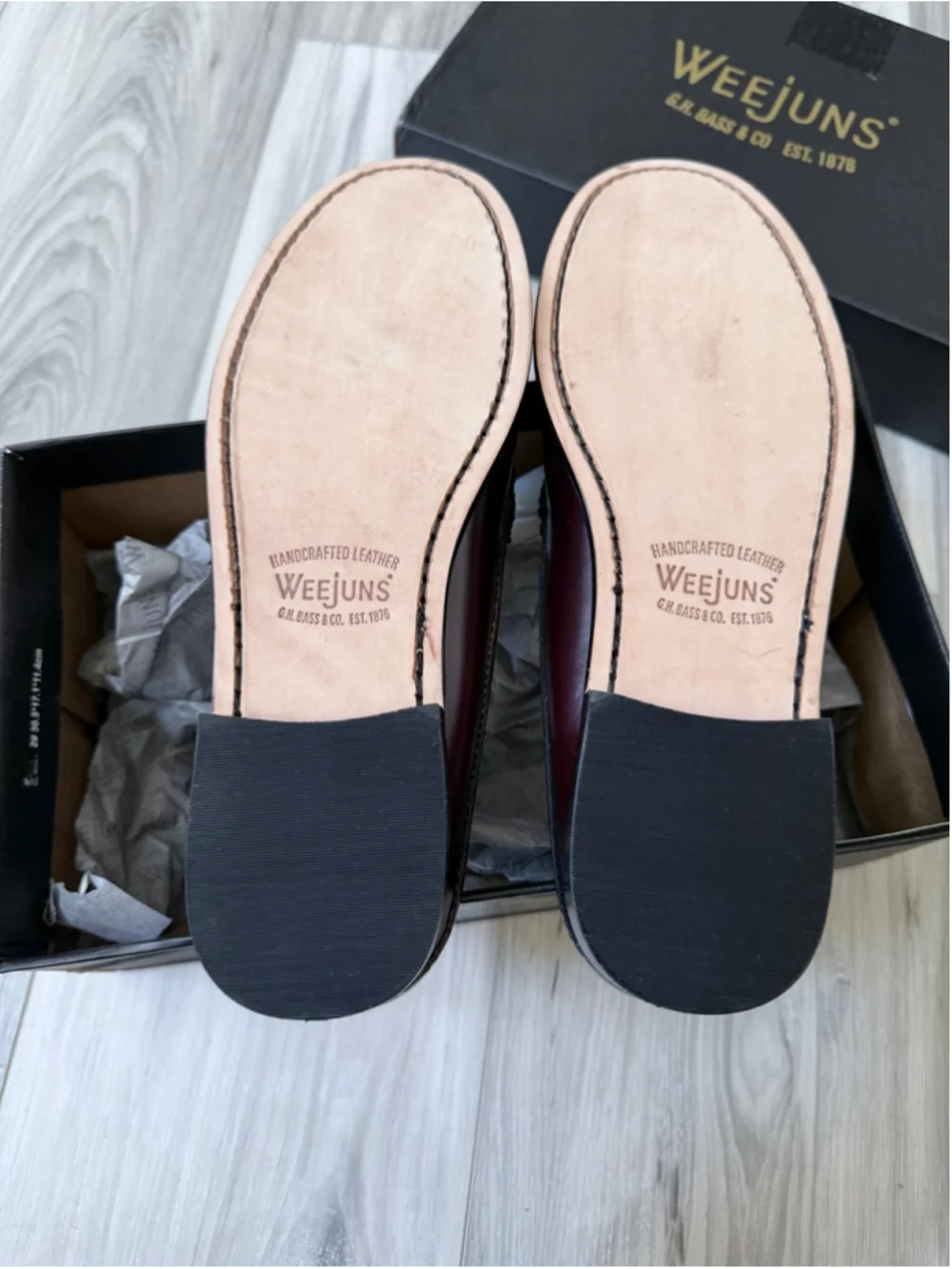 G.H. Bass Weejuns Wynn Penny Loafers Men’s 8.5 Burgundy Leather New in Box